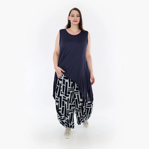  Ballonhose von AKH Fashion aus Viskose, 1318.08069, Marine-Hellblau, Schick, Modern