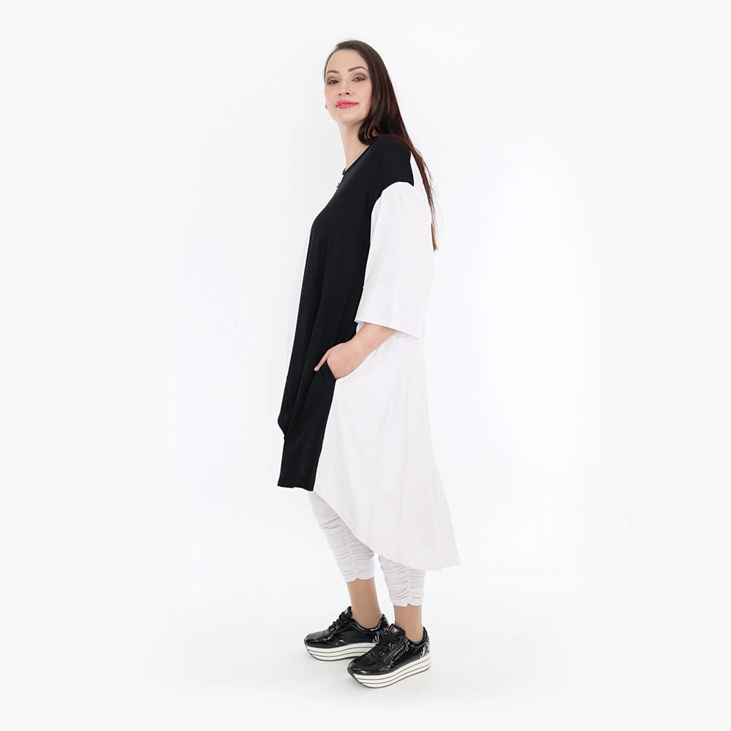 Shirt von AKH Fashion aus Viskose in gerundeter Form, ausgefallene Lagenlook Mode