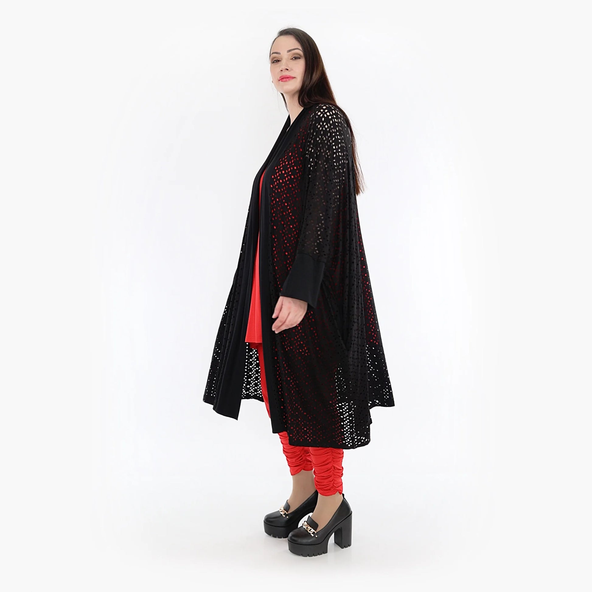  Jacke von AKH Fashion aus Viskose in gerader Form, 1322.06930, Schwarz, Unifarben, Schick