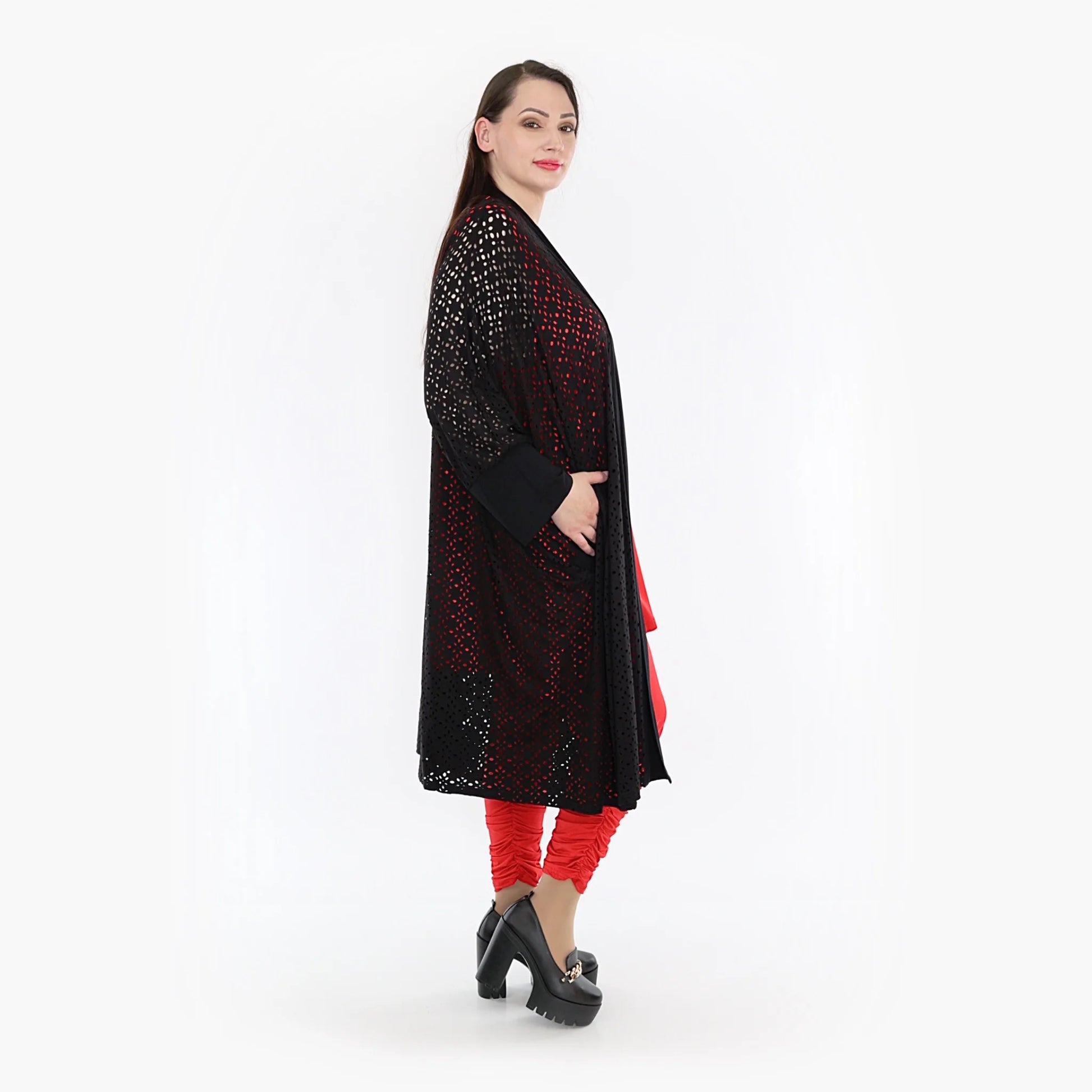  Jacke von AKH Fashion aus Viskose in gerader Form, 1322.06930, Schwarz, Unifarben, Schick