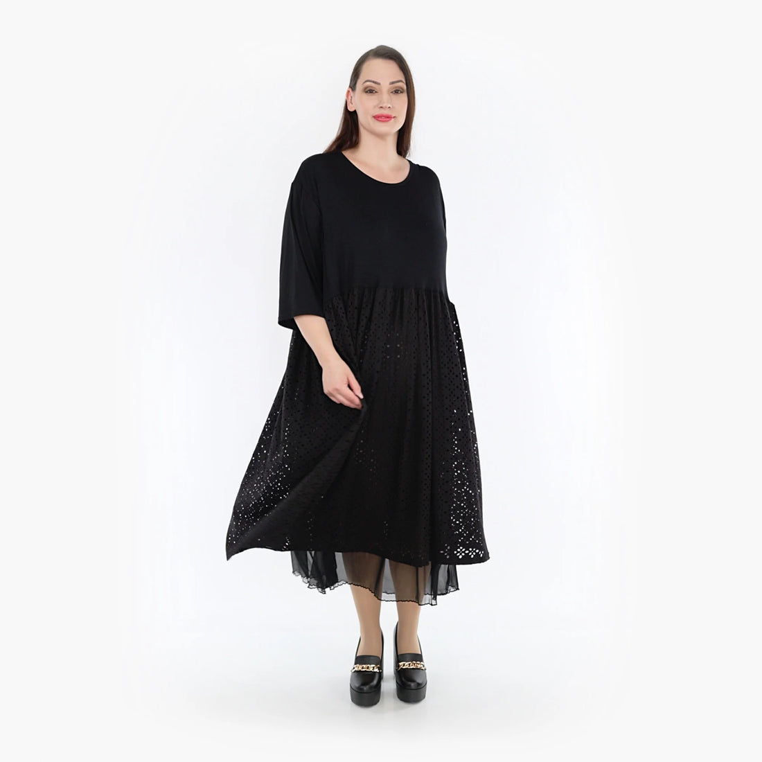  Ballonkleid von AKH Fashion aus Viskose, 1322.06948, Schwarz, Unifarben, Schick, Modern