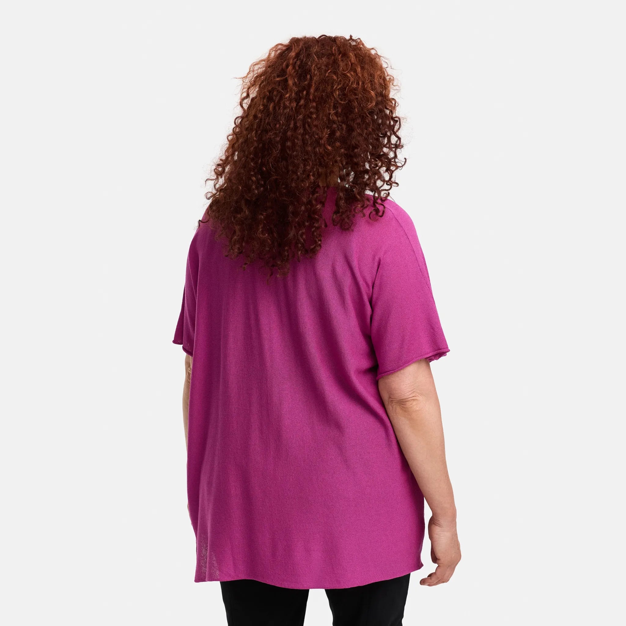  A-Form Pullover von Amandine aus Viskose, A2804, Fuchsia, Schick, Modern, Bequem, Schick