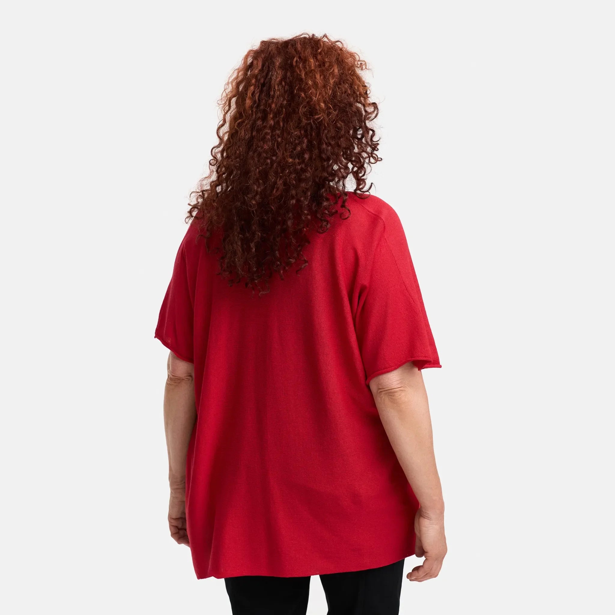  A-Form Pullover von Amandine aus Viskose, A2804, Rot, Schick, Modern, Bequem, Schick