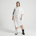  Bukezy Kleid in gerundeter Form, aus Baumwolle, 1877, Weiß, Ausgefallen, Zeitlos, Schick