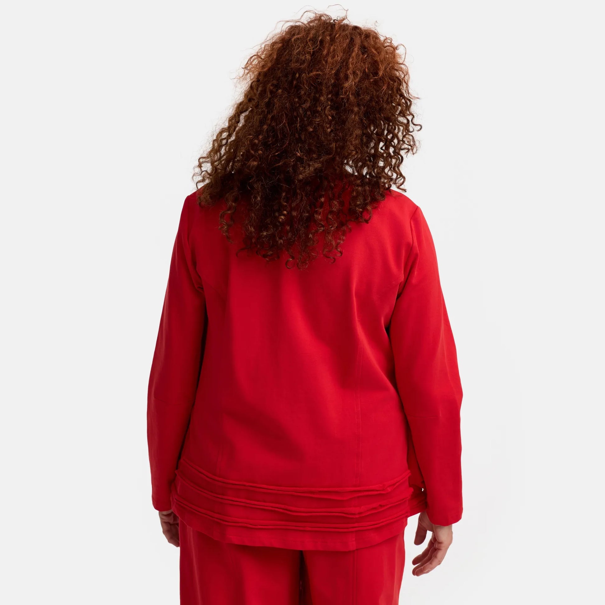  Do Your Best Jacke in gerader Form, aus Baumwolle, D914, Rot, Schick, Modern, Bequem