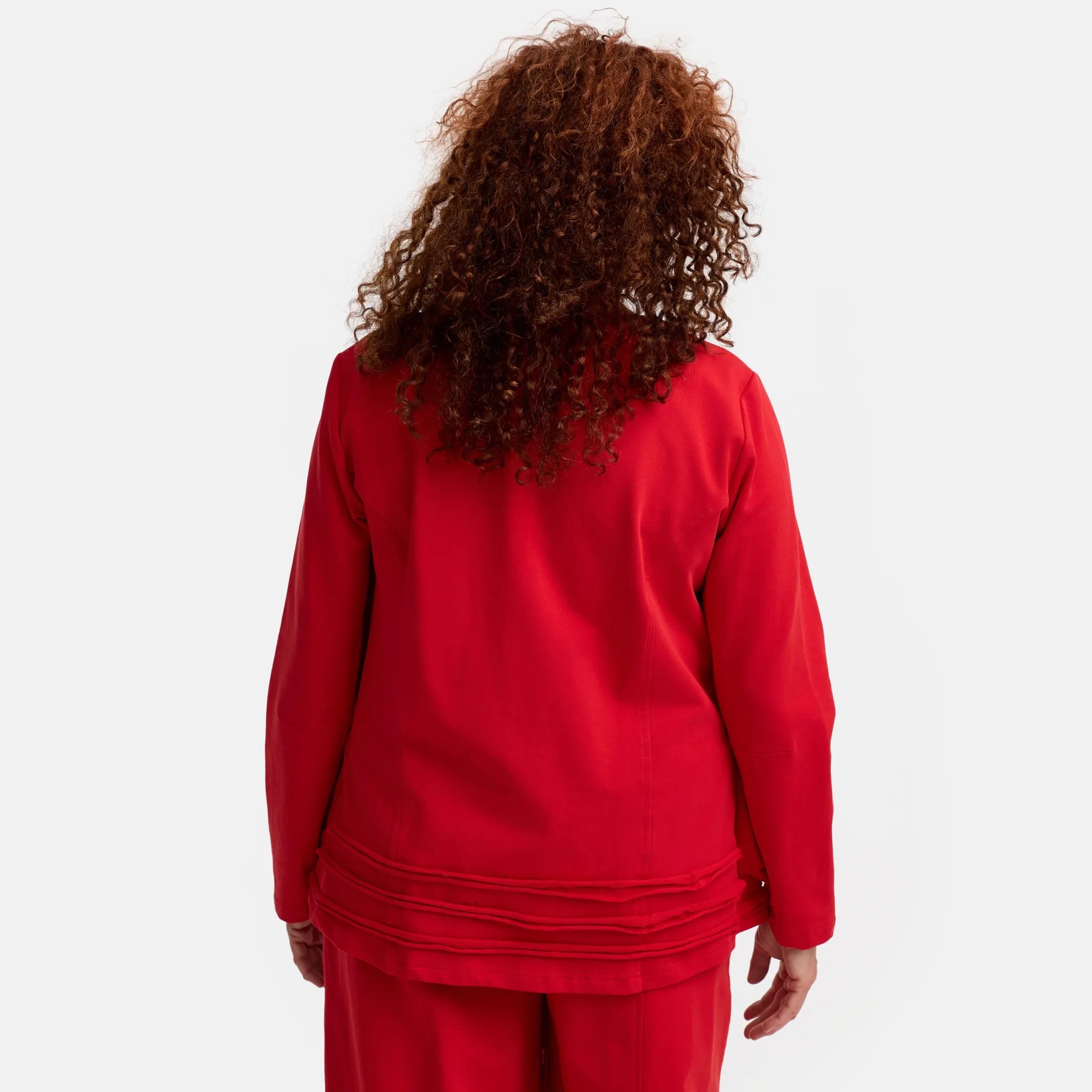  Do Your Best Jacke in gerader Form, aus Baumwolle, D914, Rot, Schick, Modern, Bequem