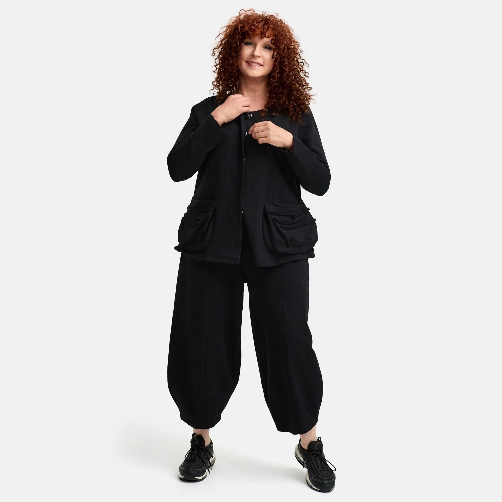  Do Your Best Jacke in gerader Form, aus Baumwolle, D914, Schwarz, Schick, Modern, Bequem