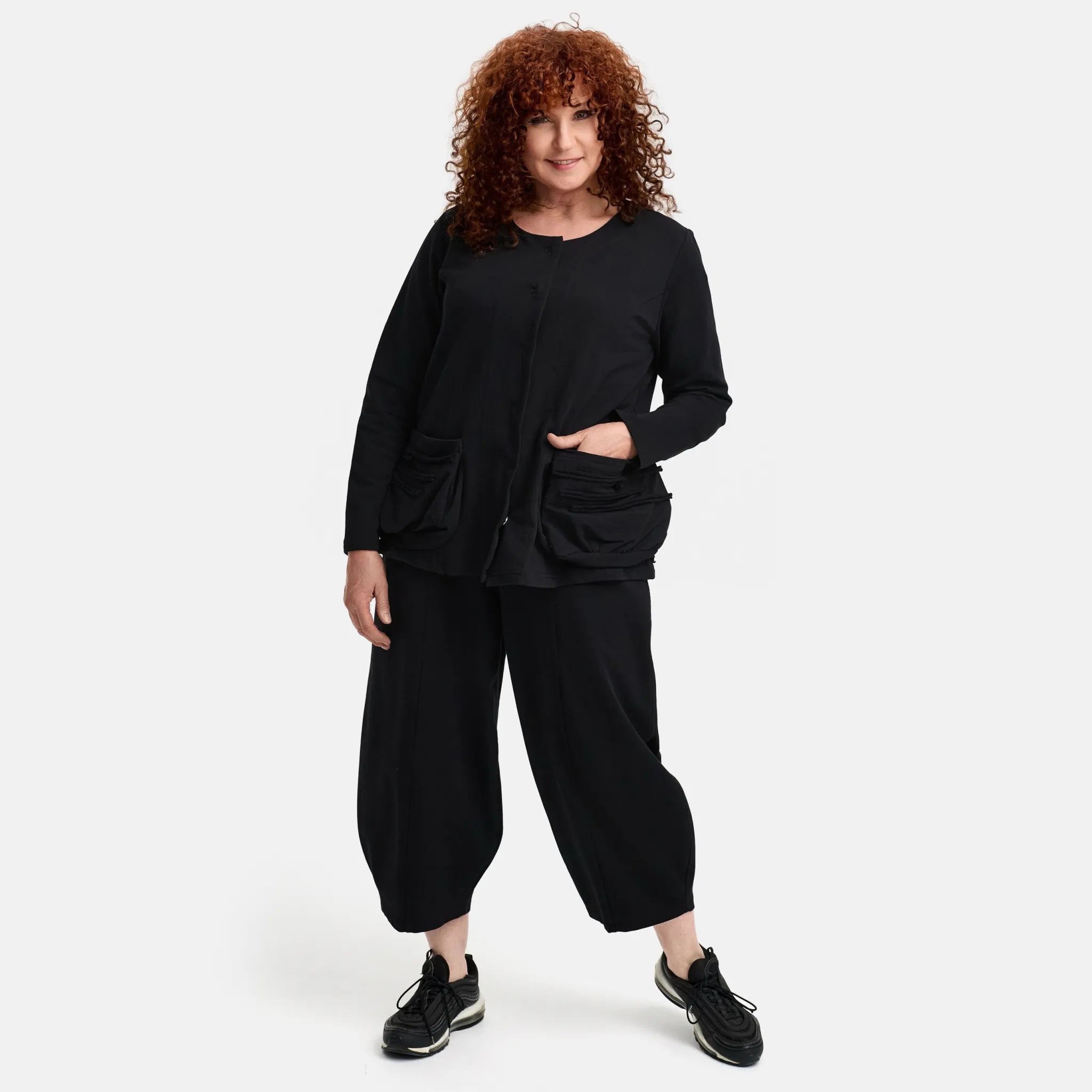  Do Your Best Jacke in gerader Form, aus Baumwolle, D914, Schwarz, Schick, Modern, Bequem