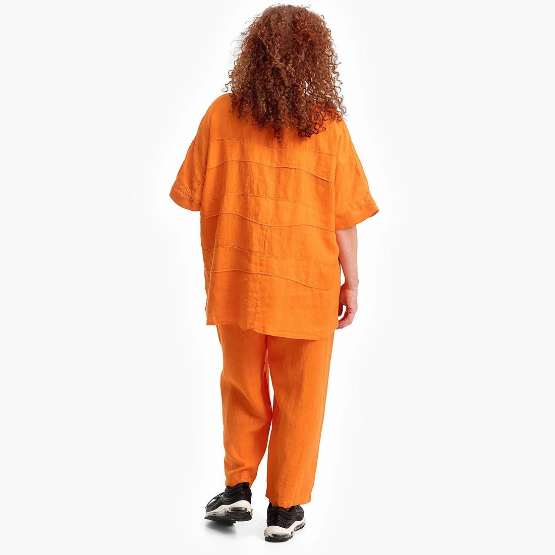 Shirt von Do Your Best aus Leinen in kastiger Form, FS246.D659, Orange, Schick, Modern