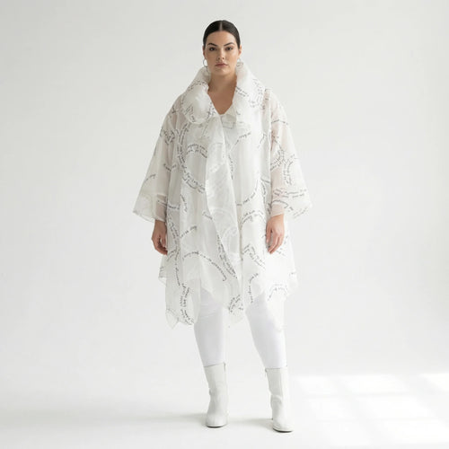 A-Form Mantel von H4 Fashion aus Polyamid, 8021, Ecru, Ausgefallen, Zeitlos, Schick