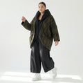  Ballonjacke von H4 Fashion aus Baumwolle, 1624, Khaki, Muster, Schick, Modern, Bequem