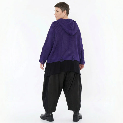 AKH Premium Bigshirt in kastiger Form, aus Baumwolle, P1032.2601, Lila, Ausgefallen, Zeitlos