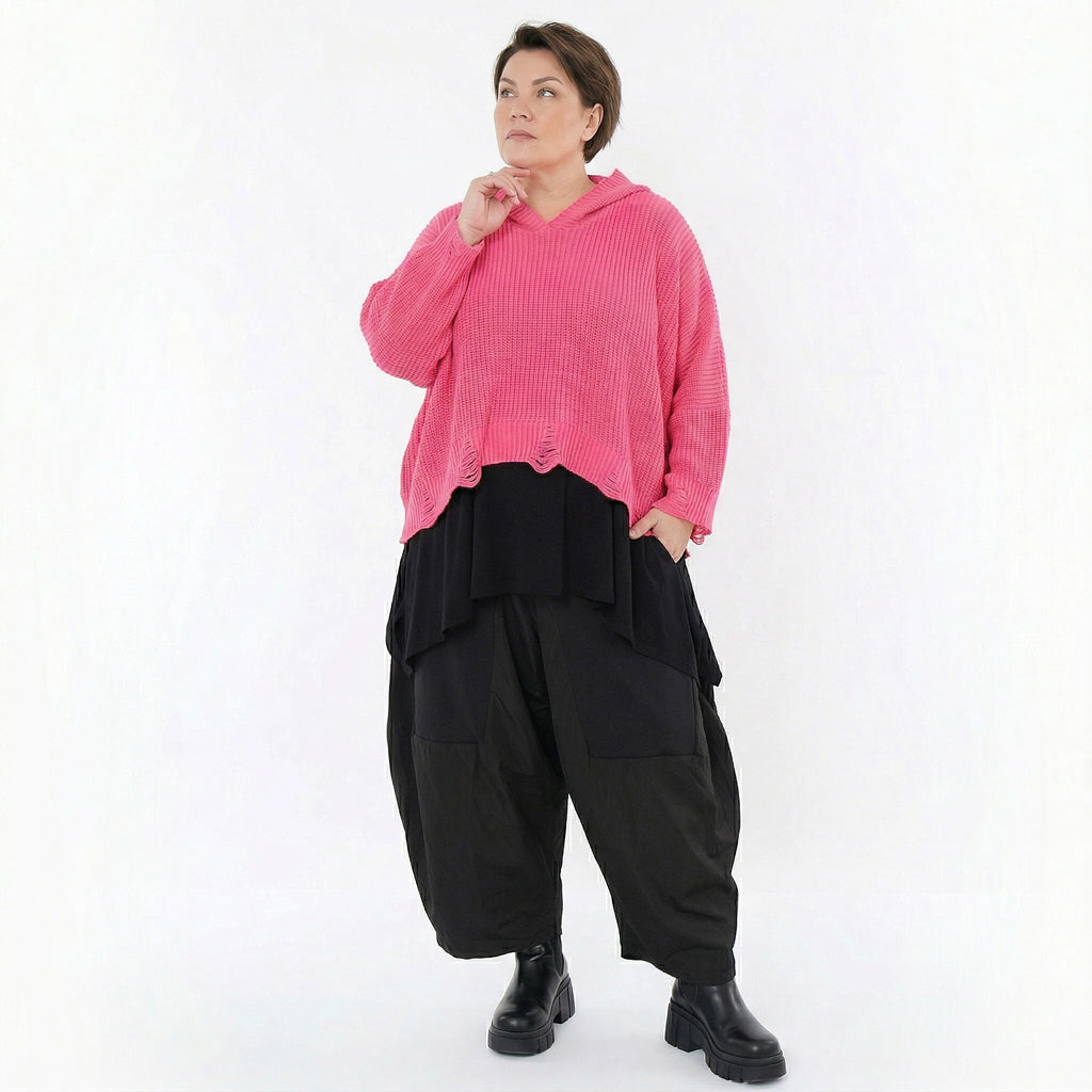 AKH Premium Bigshirt in kastiger Form, aus Baumwolle, P1032.2601, Rosa, Ausgefallen, Zeitlos