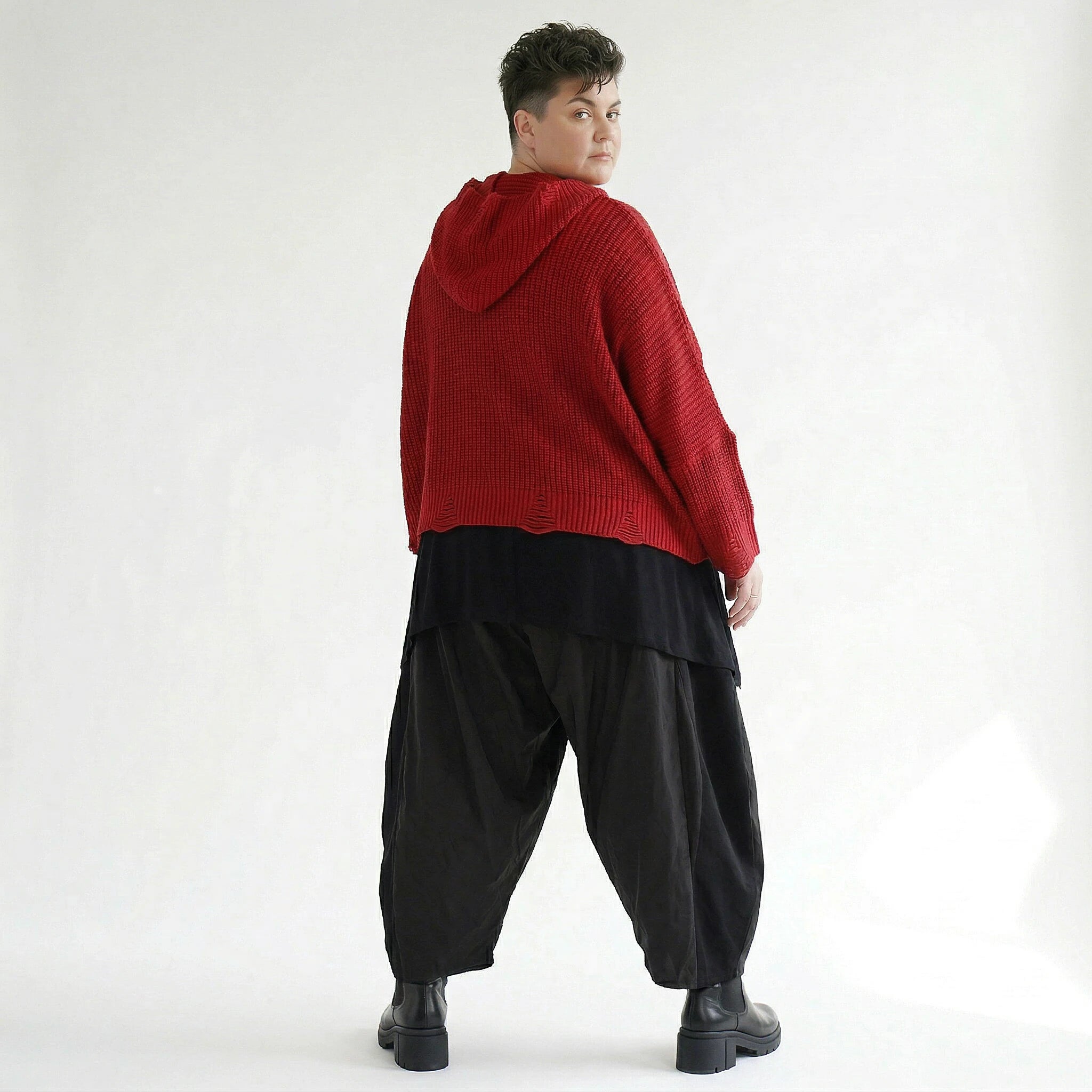 AKH Premium Bigshirt in kastiger Form, aus Baumwolle, P1032.2601, Rot, Ausgefallen, Zeitlos