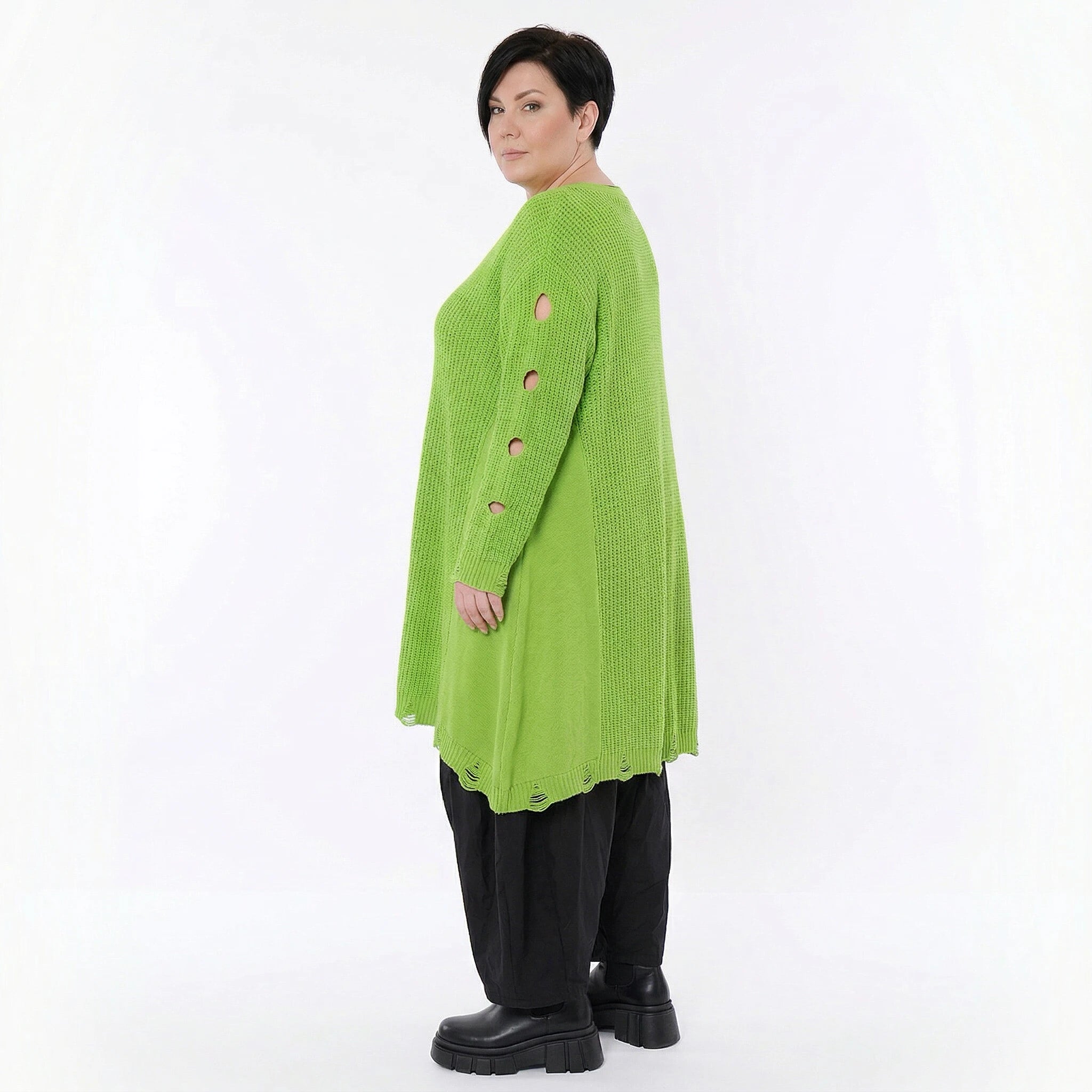 A-Form Bigshirt von AKH Premium aus Baumwolle, P1032.2603, NeonGrün, Ausgefallen, Zeitlos