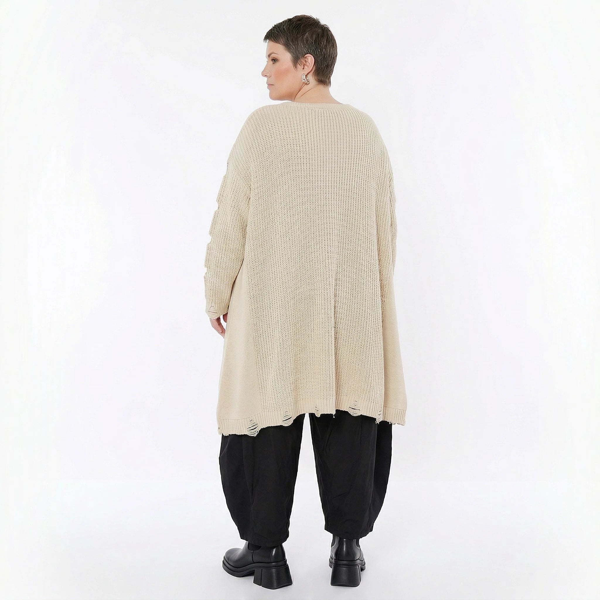 A-Form Bigshirt von AKH Premium aus Baumwolle, P1032.2603, Weiß, Ausgefallen, Zeitlos, Schick