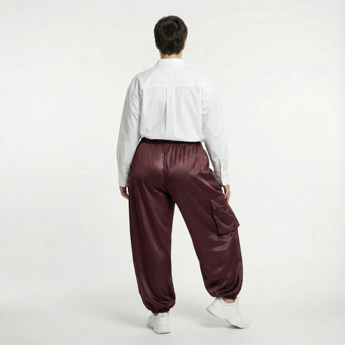 Ballonhose von AKH Premium aus Materialmix, P1027.7181, Weinrot, Ausgefallen, Zeitlos