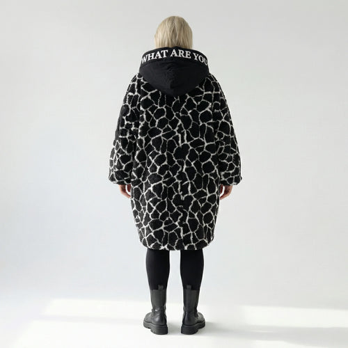 Ballon Jacke von H4 Fashion aus Polyamid, 2366, Schwarz, Animal, Ausgefallen, Zeitlos