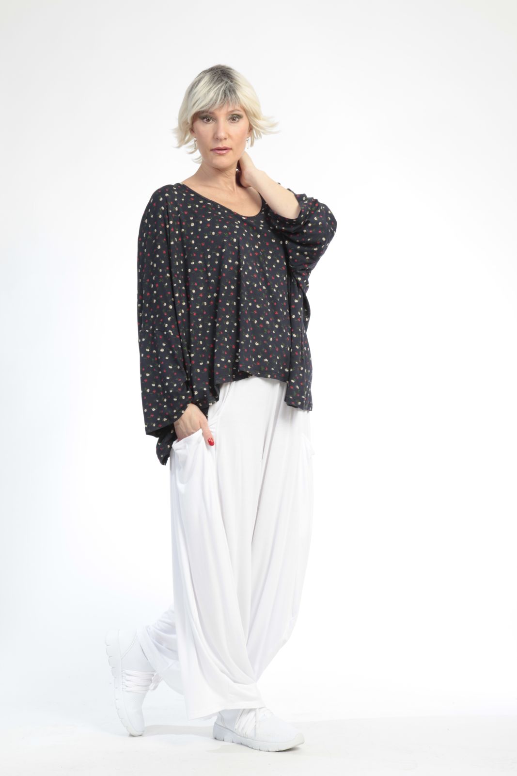 AKH Fashion · Shirt · Rayan-Blossom · 3017 · Dunkelblau