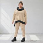 Karottenleggings aus Viskosejersey mit Elasthan schmal geschnitten mit elastischem Bund