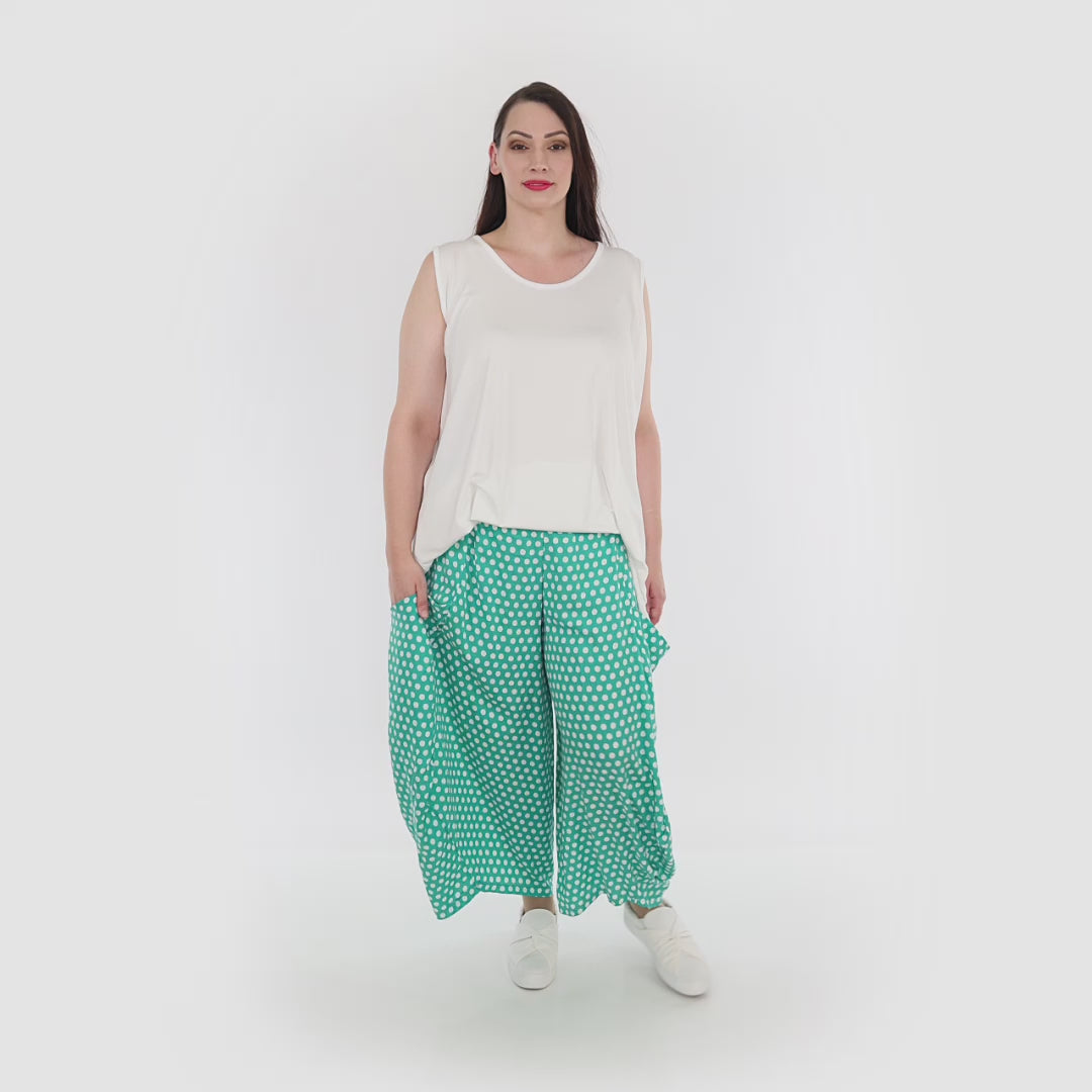 Ballonhose von AKH Fashion aus Viskose, 1273.08069, Mint-Weiß, Schick, Modern, Bequem