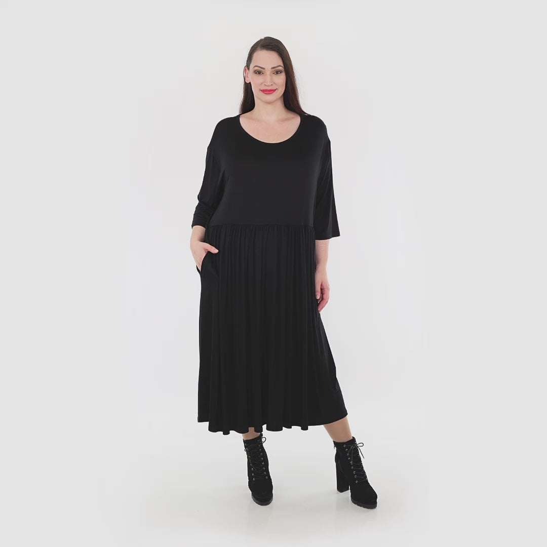 Ballonkleid von AKH Fashion aus Viskose, 1233.06948, Schwarz, Schick, Modern, Bequem
