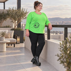 Grünes Shirt aus Stretchjersey mit Rundhalsausschnitt 7/8-Arm und aufgesetzten Taschen