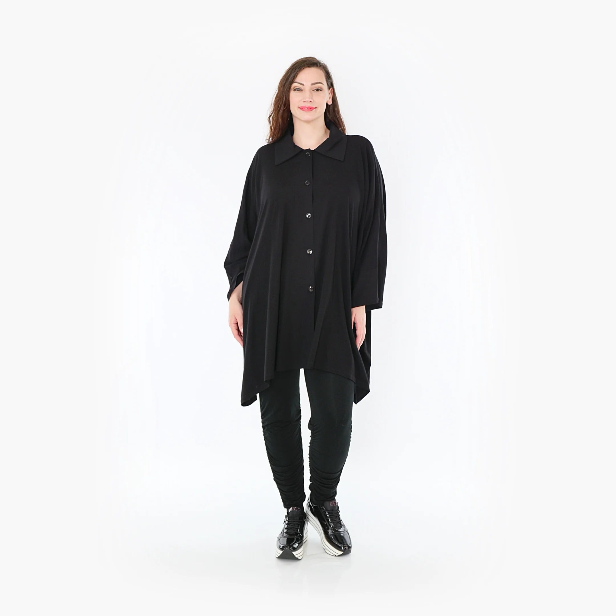 AKH Fashion Bluse in kastiger Form, aus Viskose, 1380.06991, Schwarz, Schick, Modern