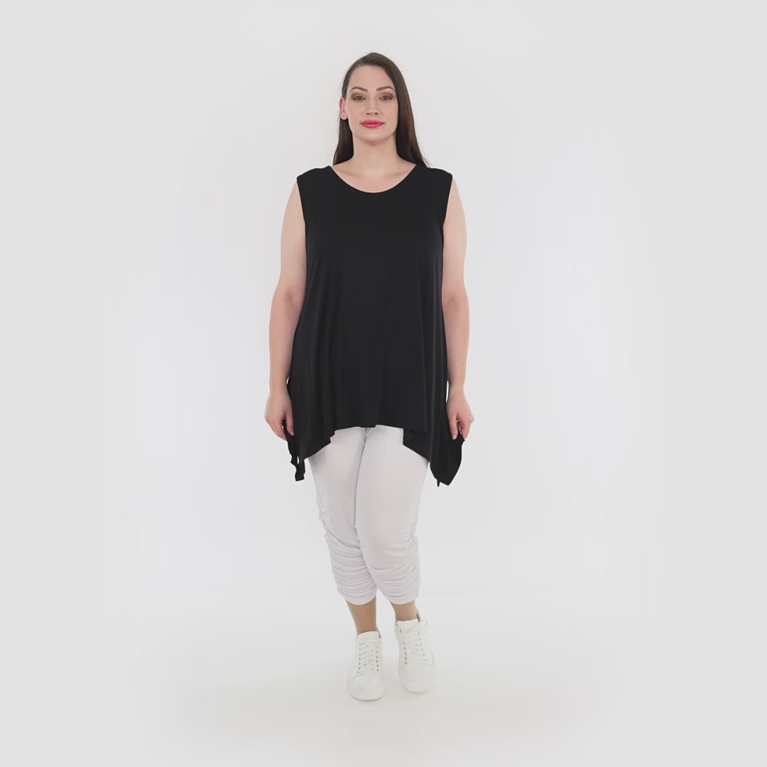 A-Form Top von AKH Fashion aus Viskose, 1233.03071, Schwarz, Schick, Modern, Bequem