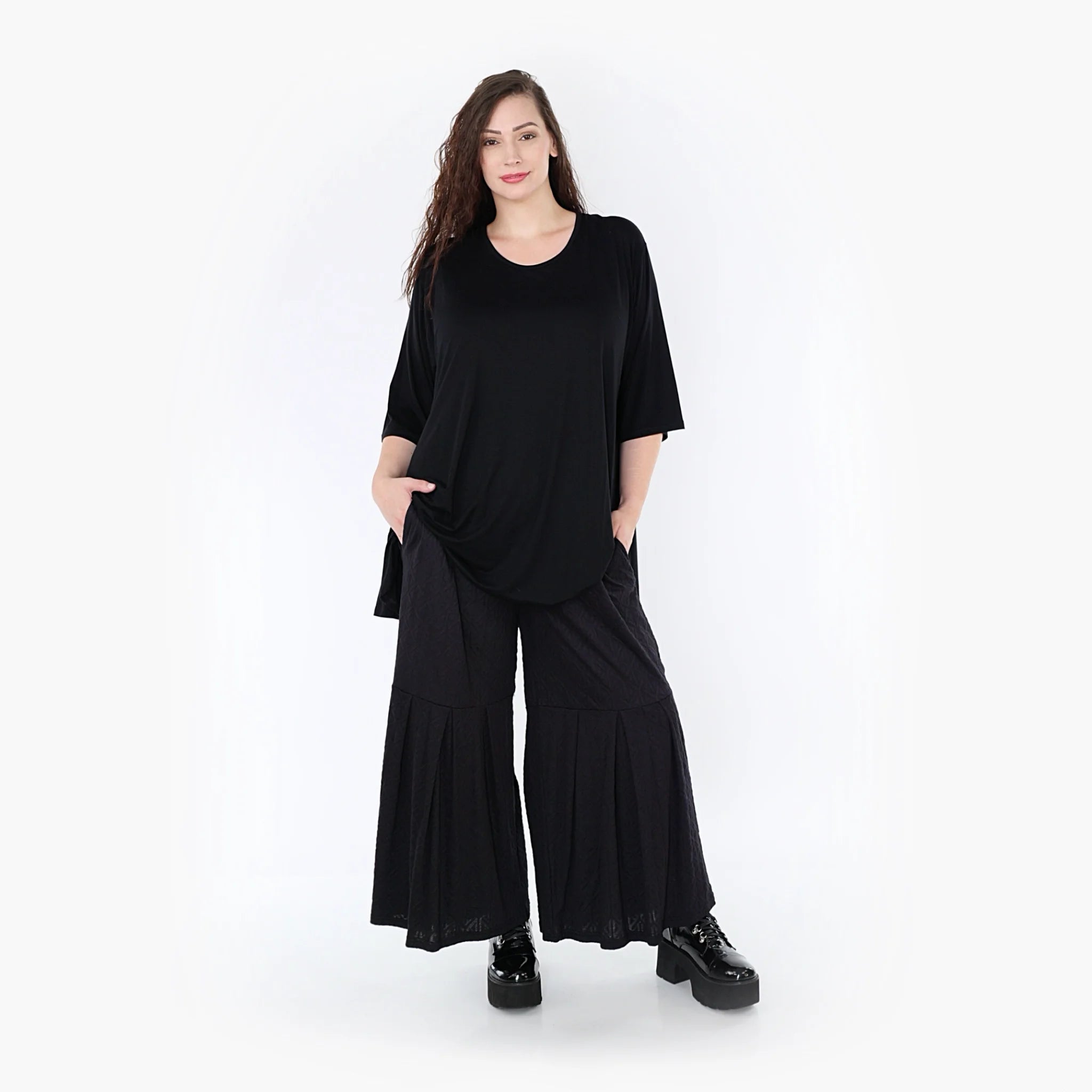 Ballonhose von AKH Fashion aus Viskose, 1342.06974, Schwarz, Unifarben, Schick, Modern