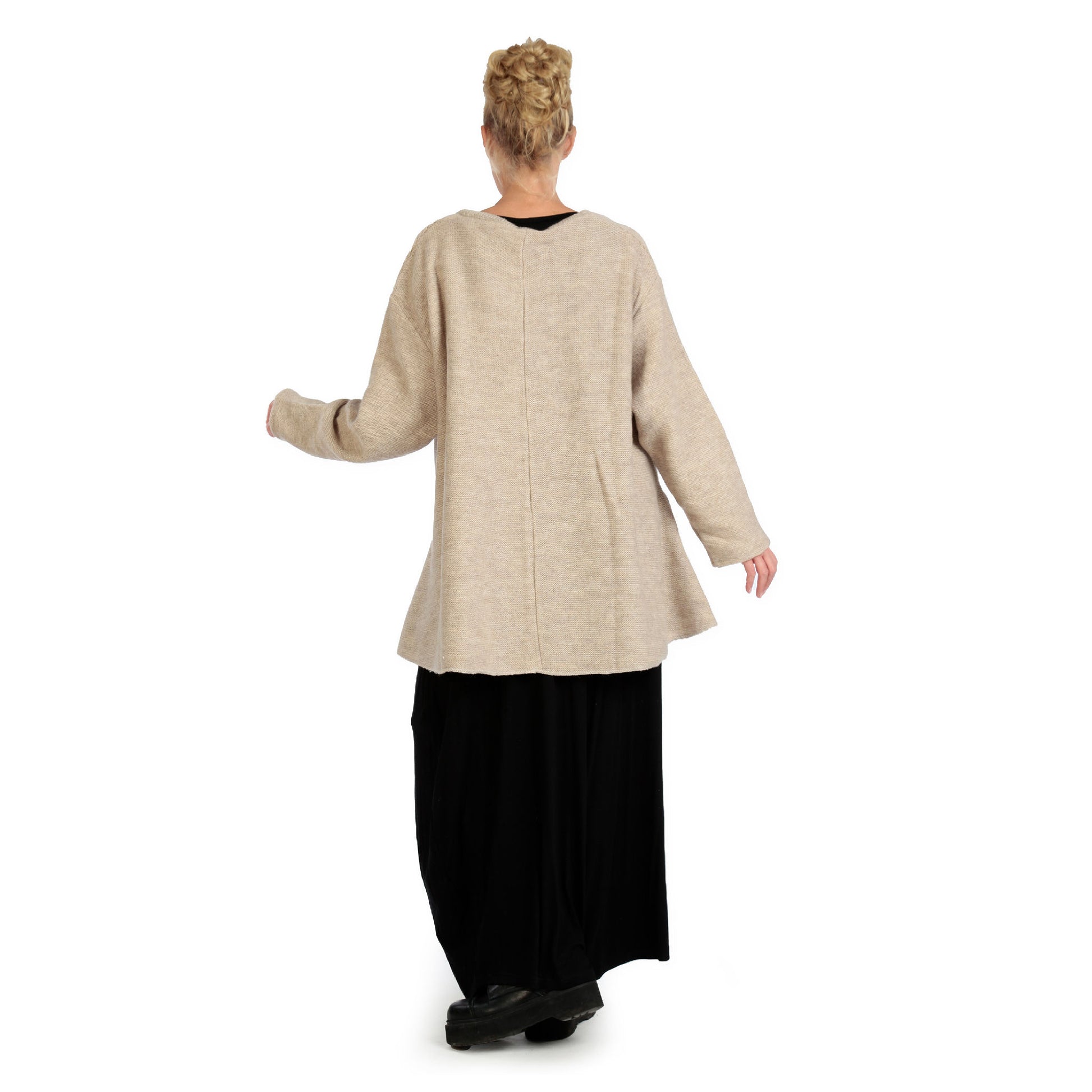  Bigshirt von AKH Fashion aus Materialmix in Glocken-Form, 1125.01892, Beige, Schick, Modern