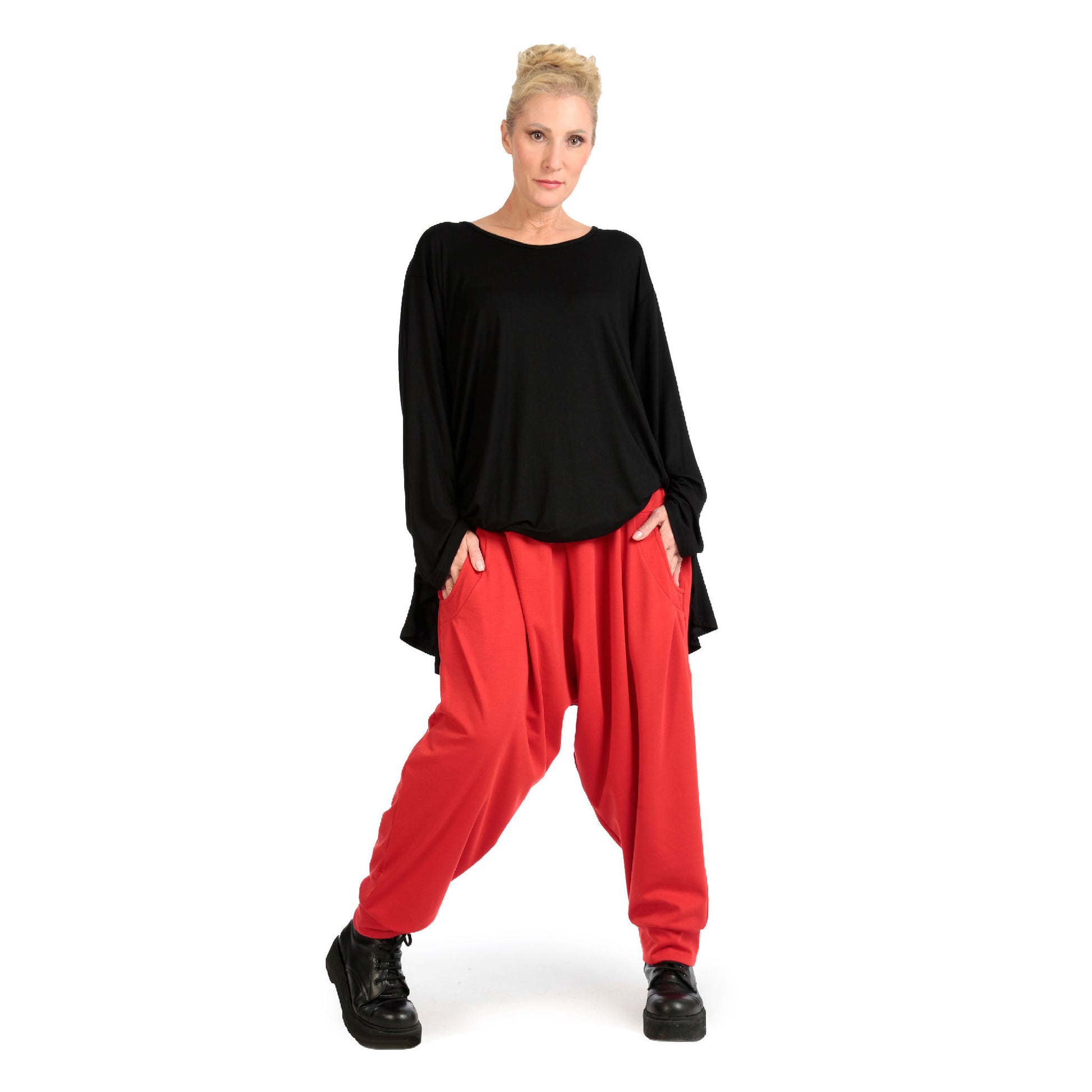  Haremshose von AKH Fashion aus Viskose, 1141.06813, Rot, Unifarben, Schick, Modern, Bequem