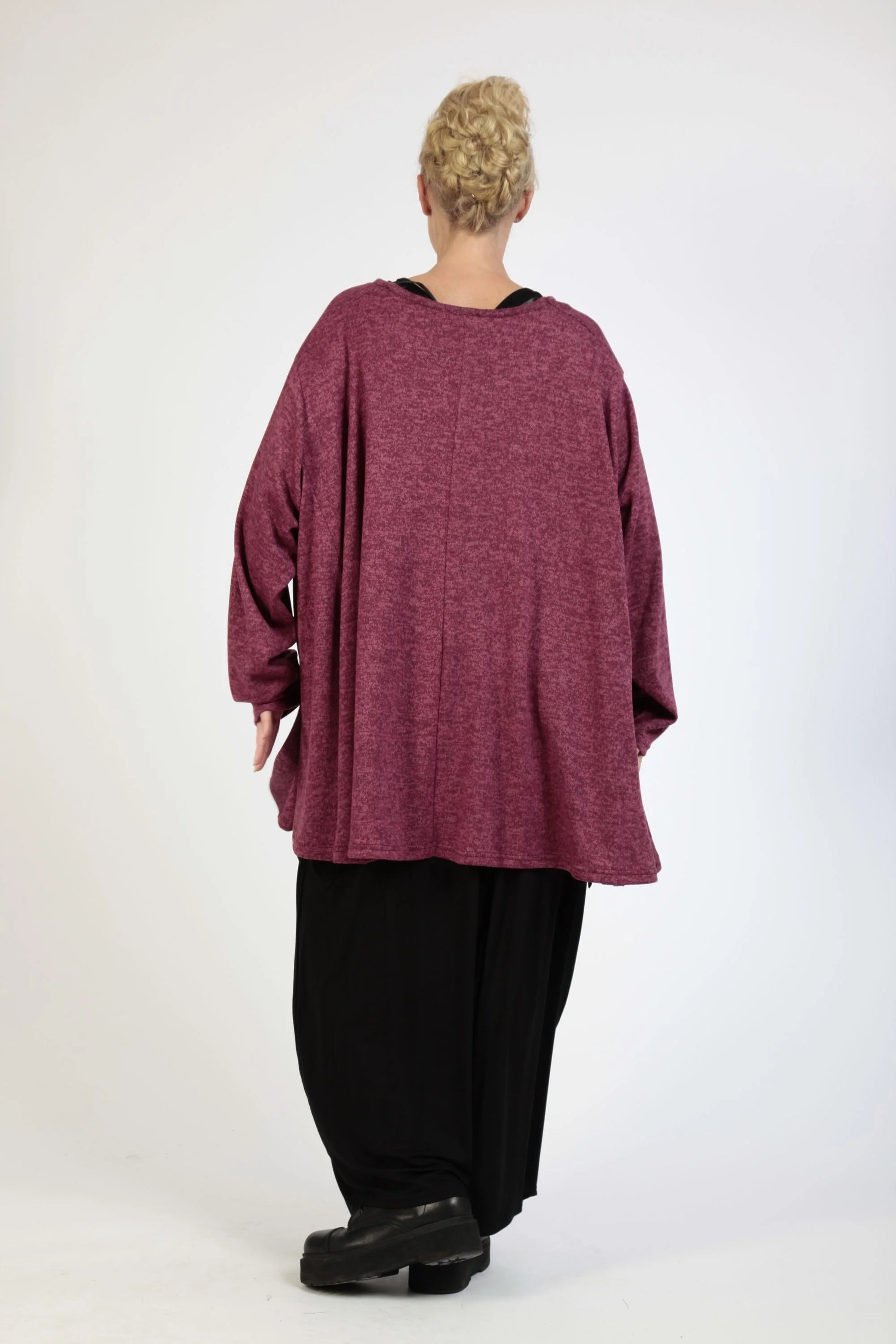  A-Form Bigshirt von AKH Fashion aus Polyester, 1179.00593, Fuchsia, Meliert, Schick, Modern