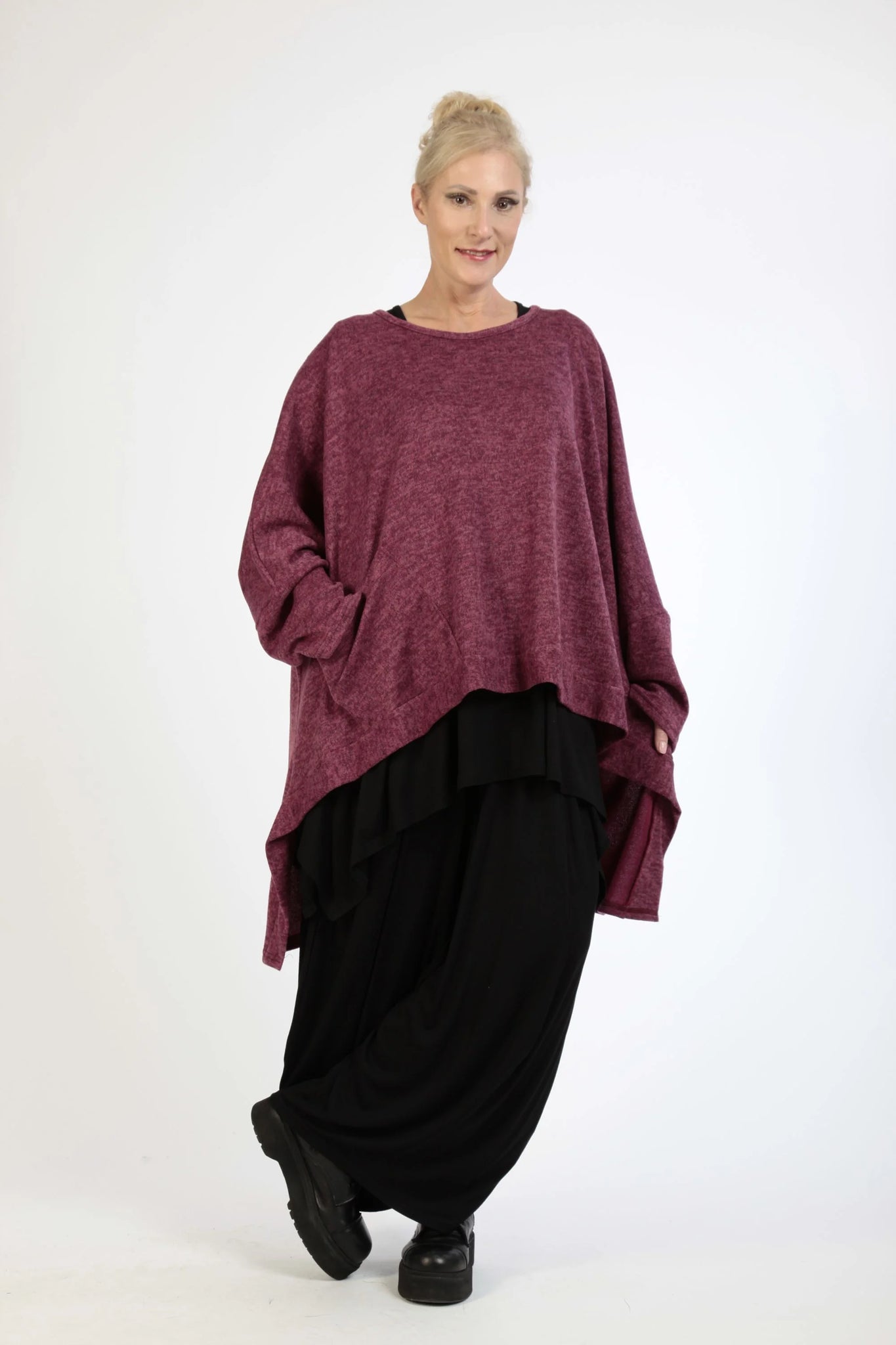  Bigshirt von AKH Fashion aus Polyester in Vokuhila-Form, 1179.06861, Fuchsia, Schick, Modern