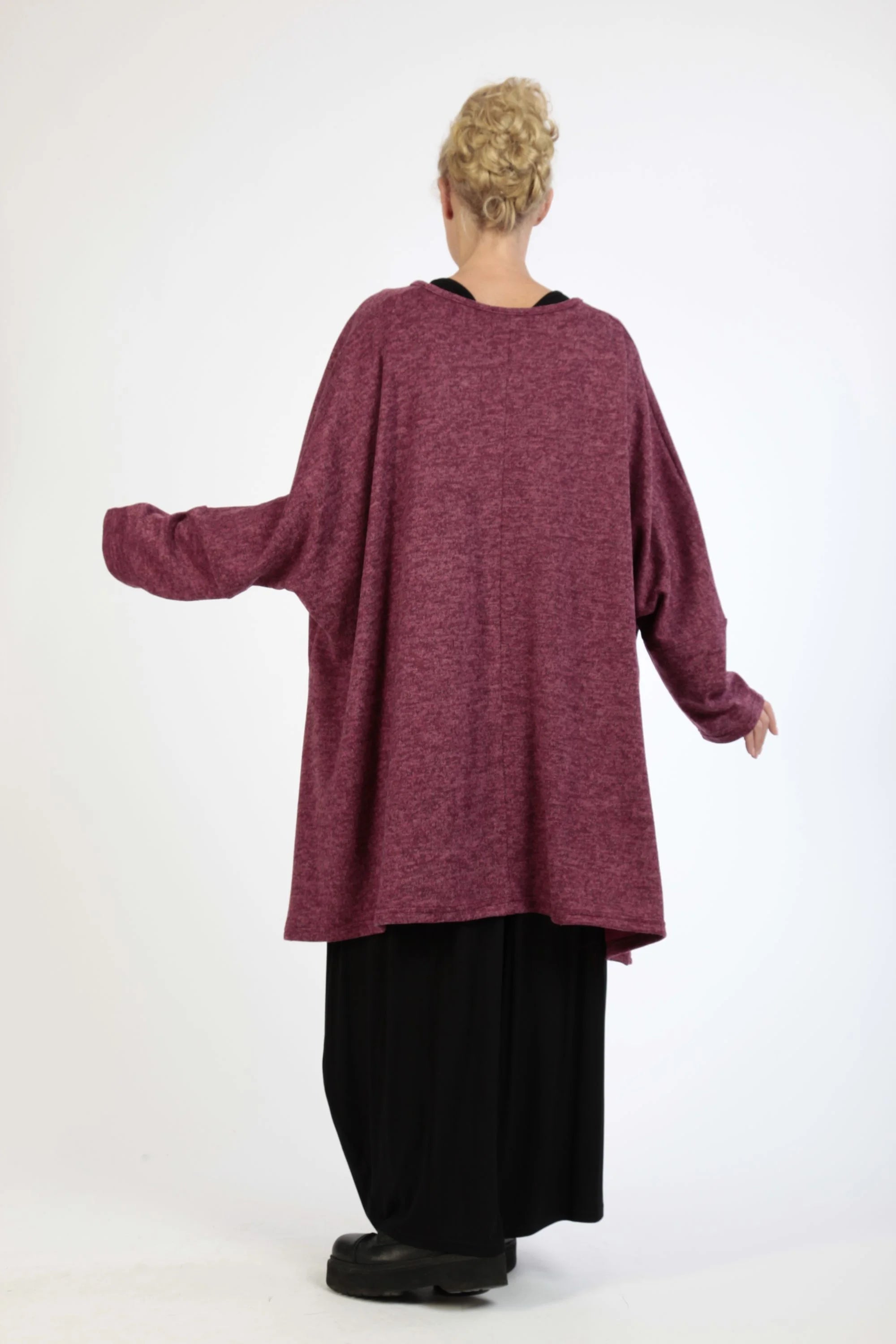 AKH Fashion Bigshirt in Vokuhila-Form, aus Polyester, 1179.06861, Fuchsia, Meliert, Schick