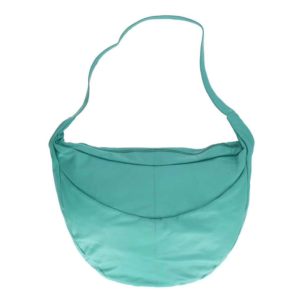  Ballon Tasche von AKH Fashion aus Leder, 1180.DJ004, Türkis, Schick, Modern, Bequem