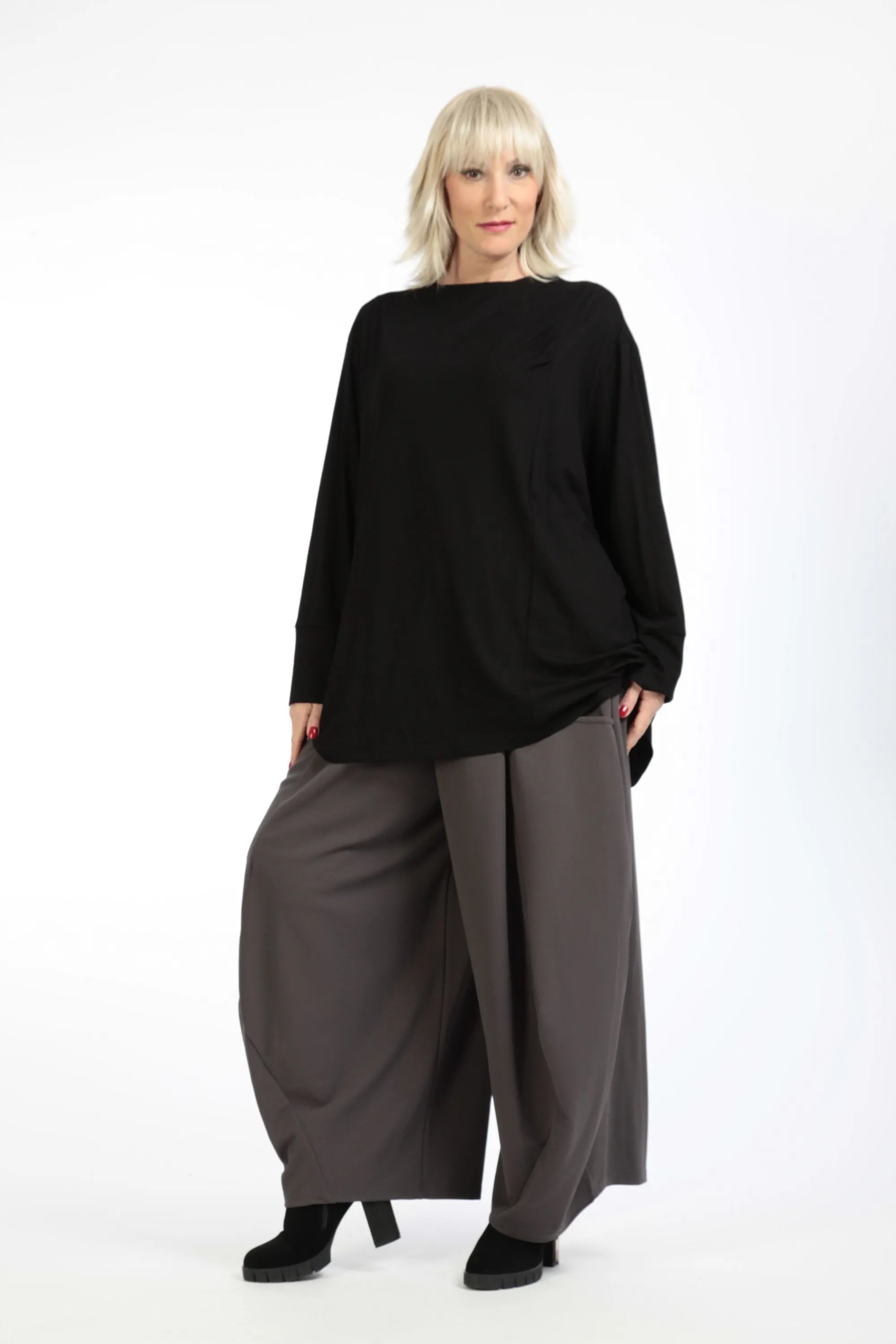  A-Form Shirt von AKH Fashion aus Viskose, 1195.02137, Schwarz, Schick, Modern, Bequem