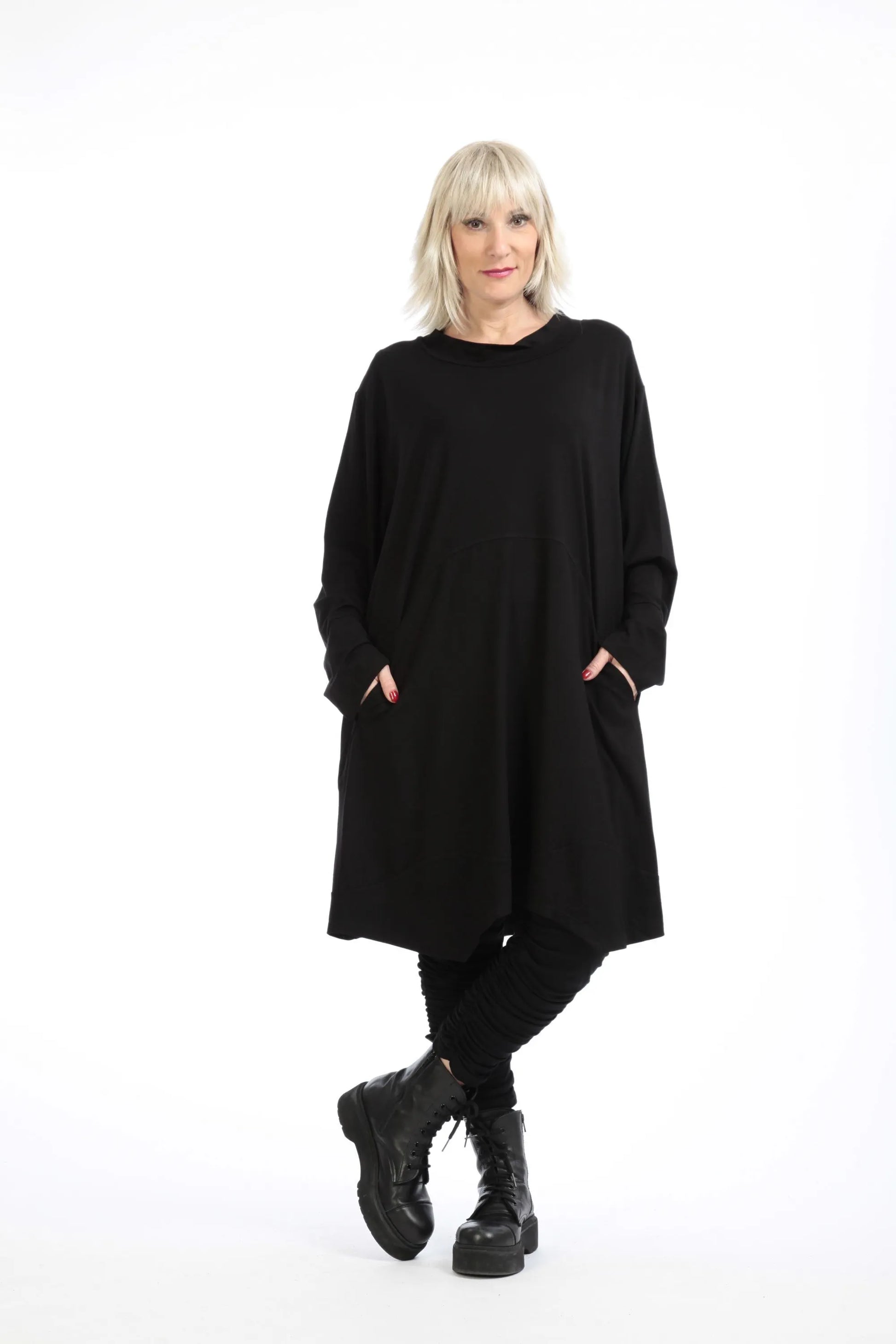  Ballonshirt von AKH Fashion aus Viskose, 1195.02139, Schwarz, Unifarben, Schick, Modern