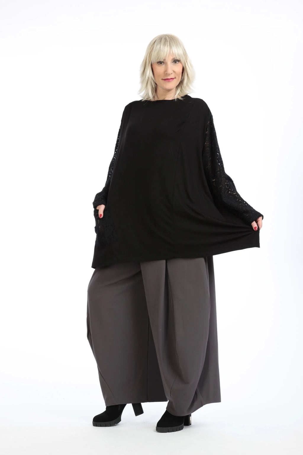 A-Form Shirt von AKH Fashion aus Viskose, ausgefallene, zeitlose Lagenlook Mode