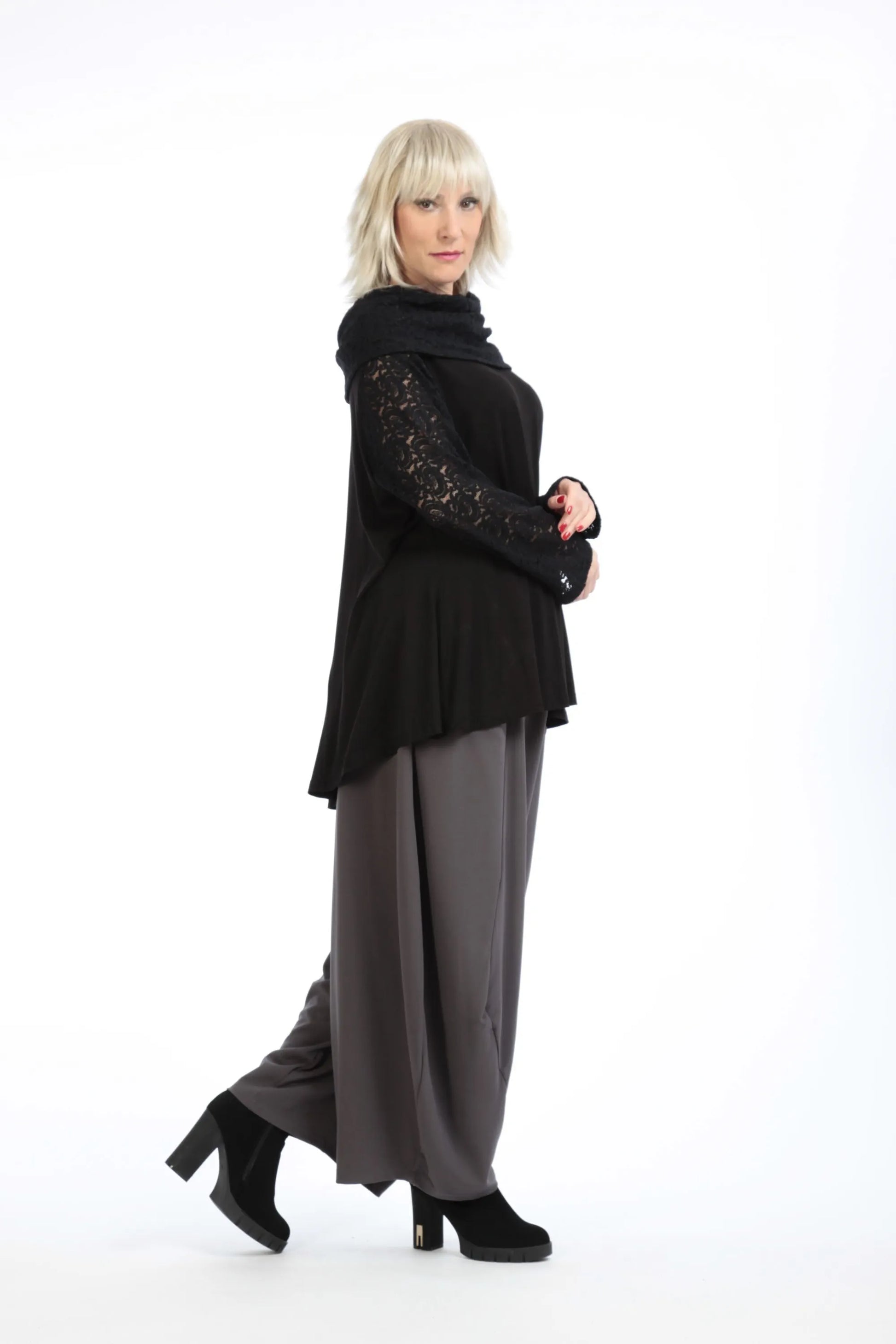  A-Form Shirt von AKH Fashion aus Viskose, 1195.09105, Schwarz, Unifarben, Schick, Modern