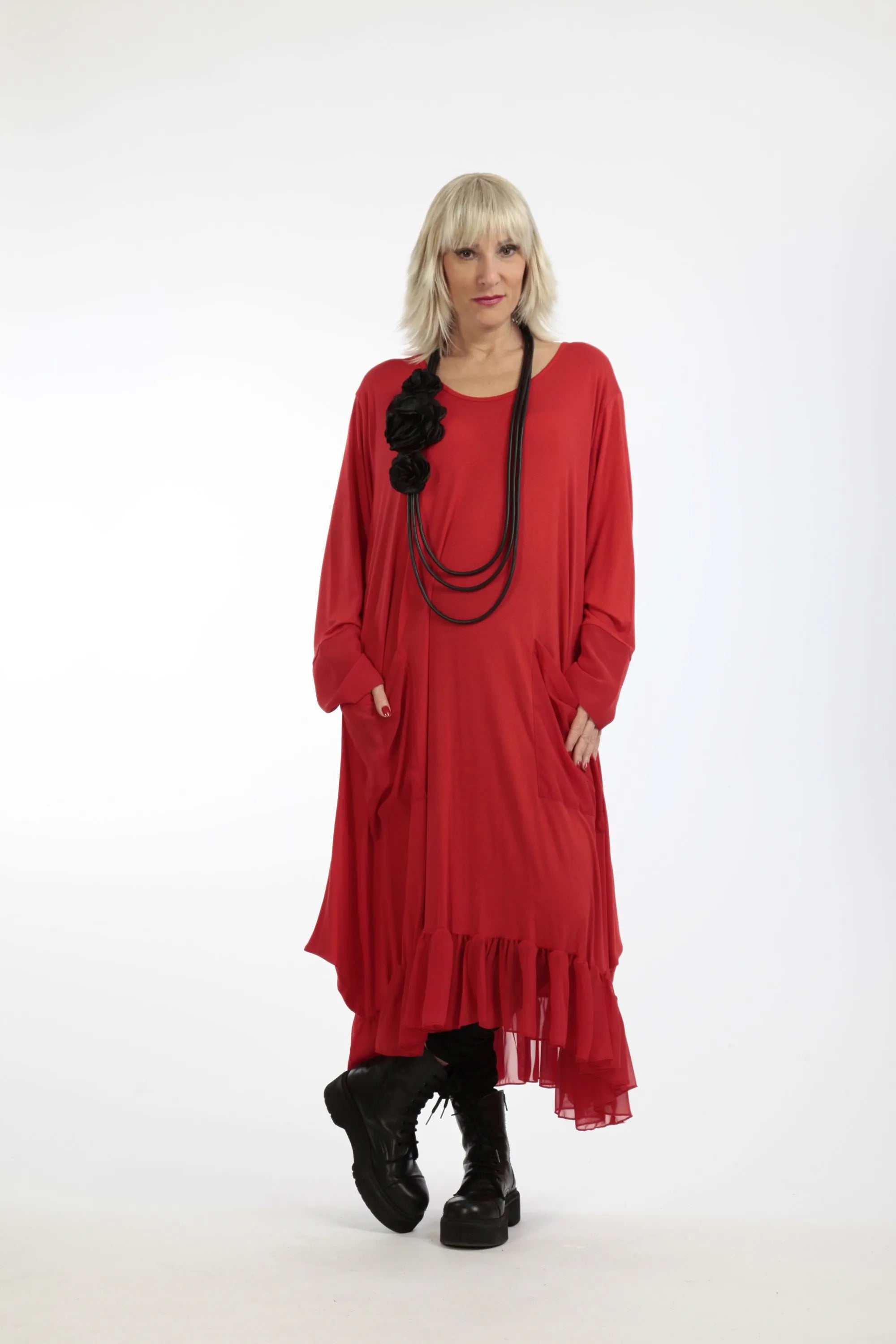  A-Form Kleid von AKH Fashion aus Viskose, 1197.05909, Rot, Schick, Modern, Bequem