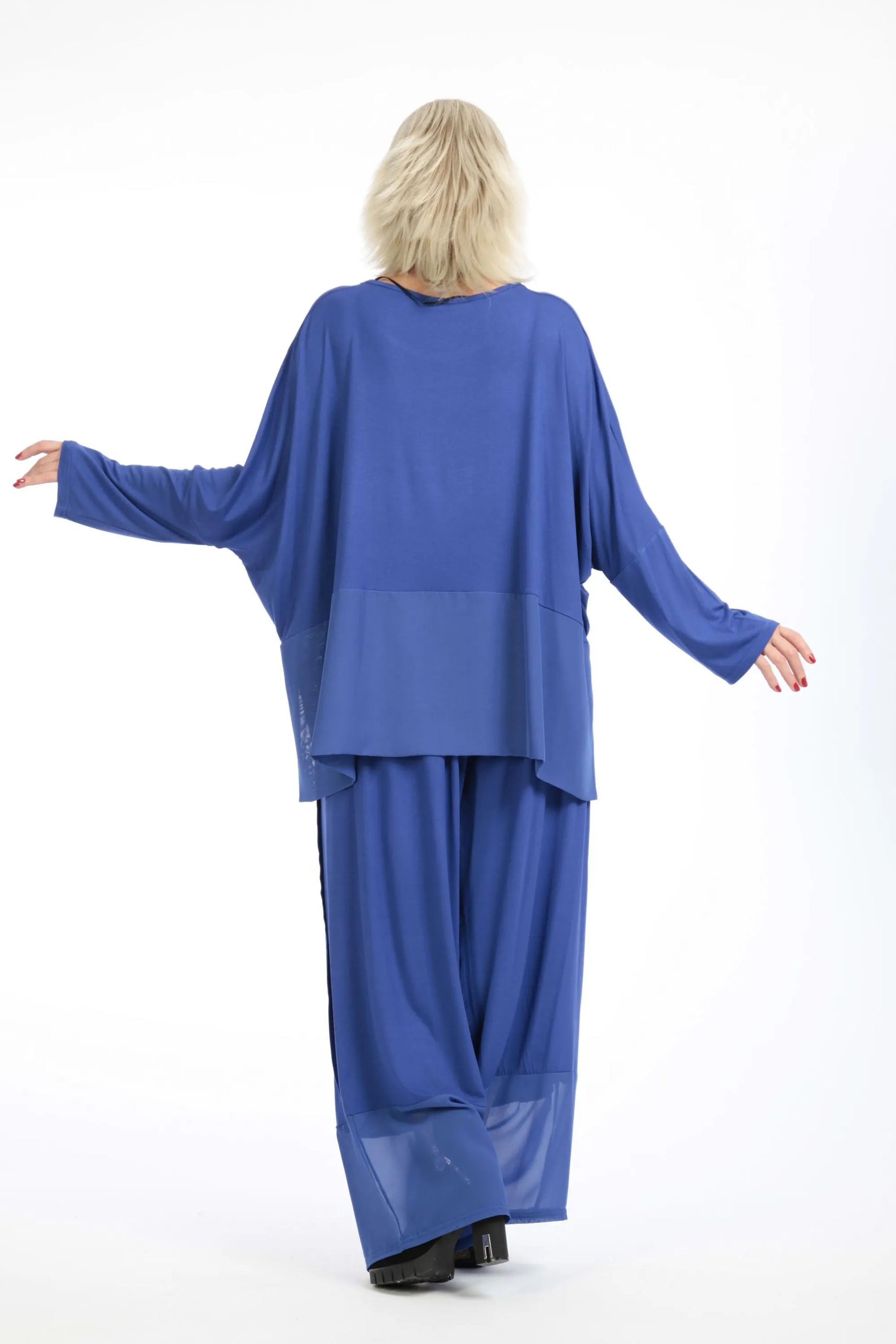  Hose von AKH Fashion aus Viskose in gerader Form, 1197.06878, Blau, Unifarben, Ausgefallen