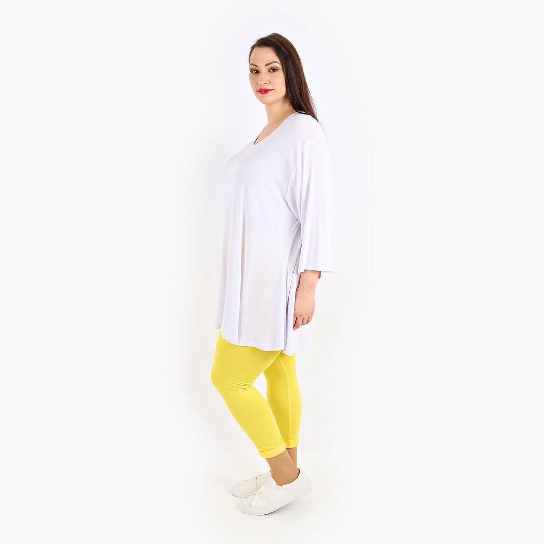  AKH Fashion Leggings in gerader Form, aus Viskose, 1233.0P100, Gelb, Ausgefallen, Zeitlos