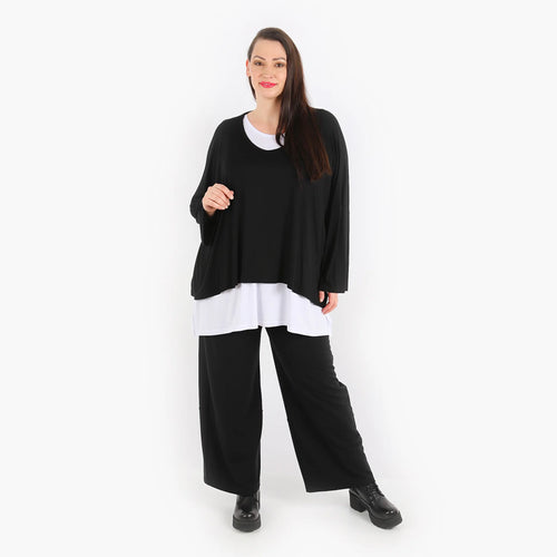  AKH Fashion Hose in gerader Form, aus Viskose, 1312.00122, Schwarz, Schick, Modern, Bequem