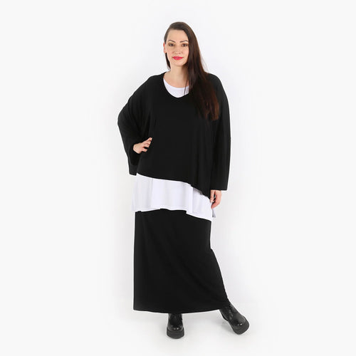  AKH Fashion Rock in gerader Form, aus Viskose, 1312.00186, Schwarz, Schick, Modern, Bequem