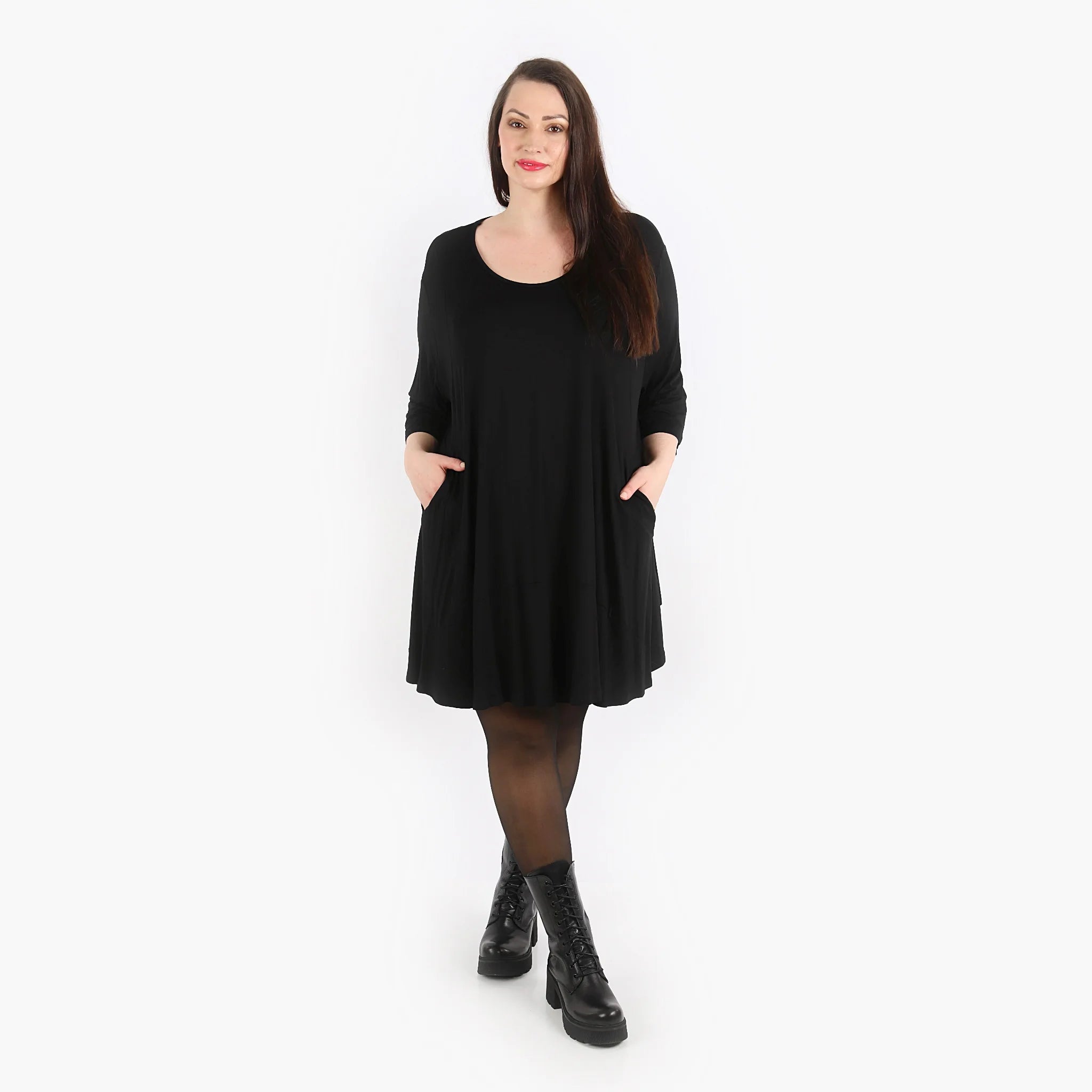  AKH Fashion Bigshirt in Glocken-Form, aus Viskose, 1312.00592, Schwarz, Schick, Modern