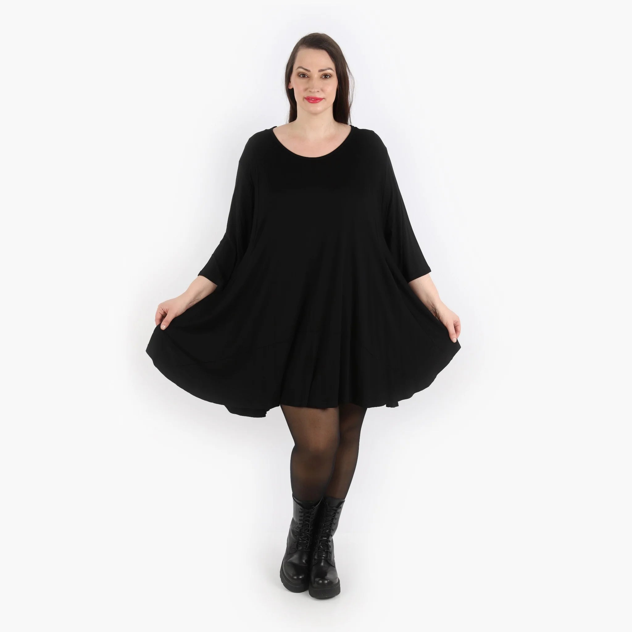  AKH Fashion Bigshirt in Glocken-Form, aus Viskose, 1312.00592, Schwarz, Schick, Modern