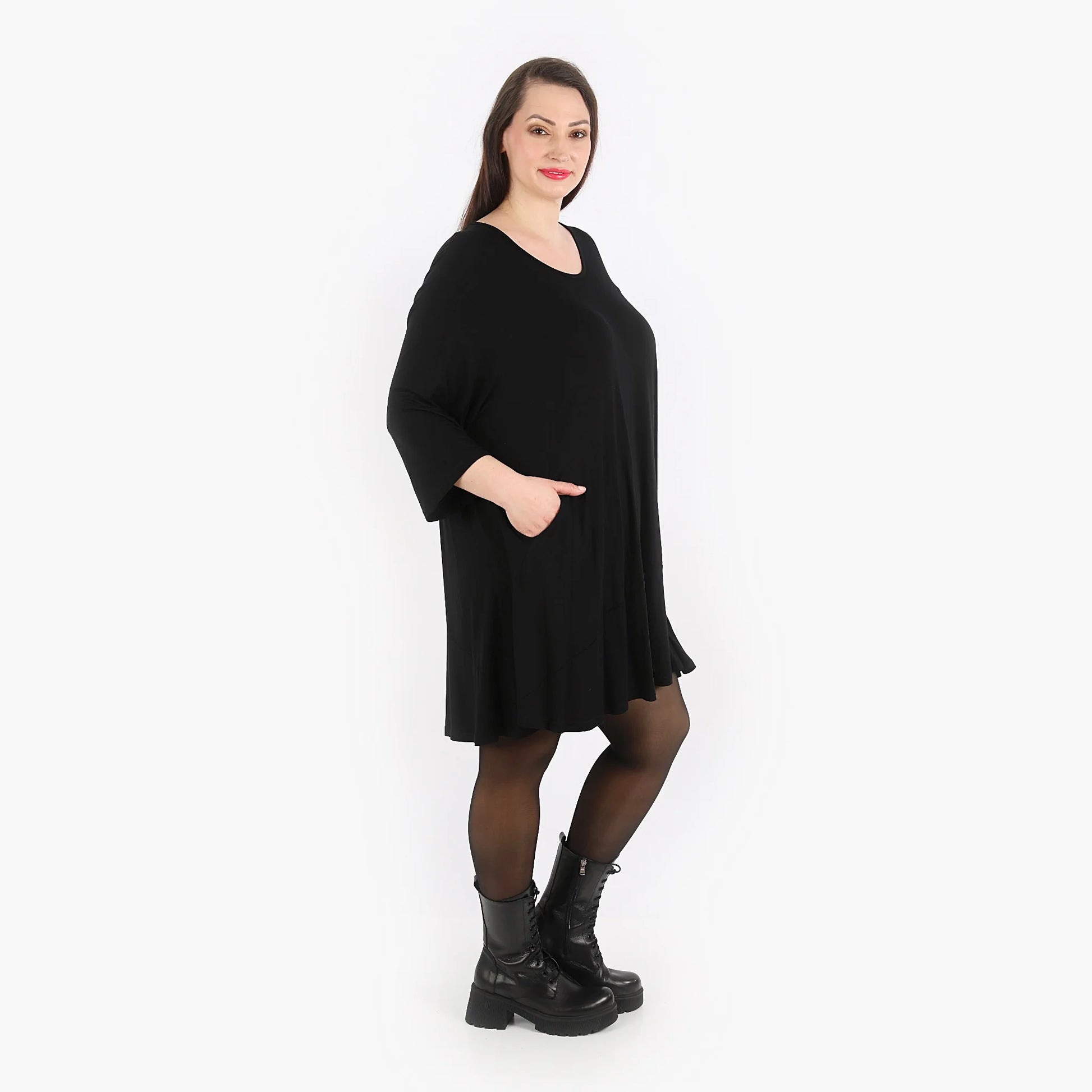  Bigshirt von AKH Fashion aus Viskose in Glocken-Form, 1312.00592, Schwarz, Unifarben, Schick