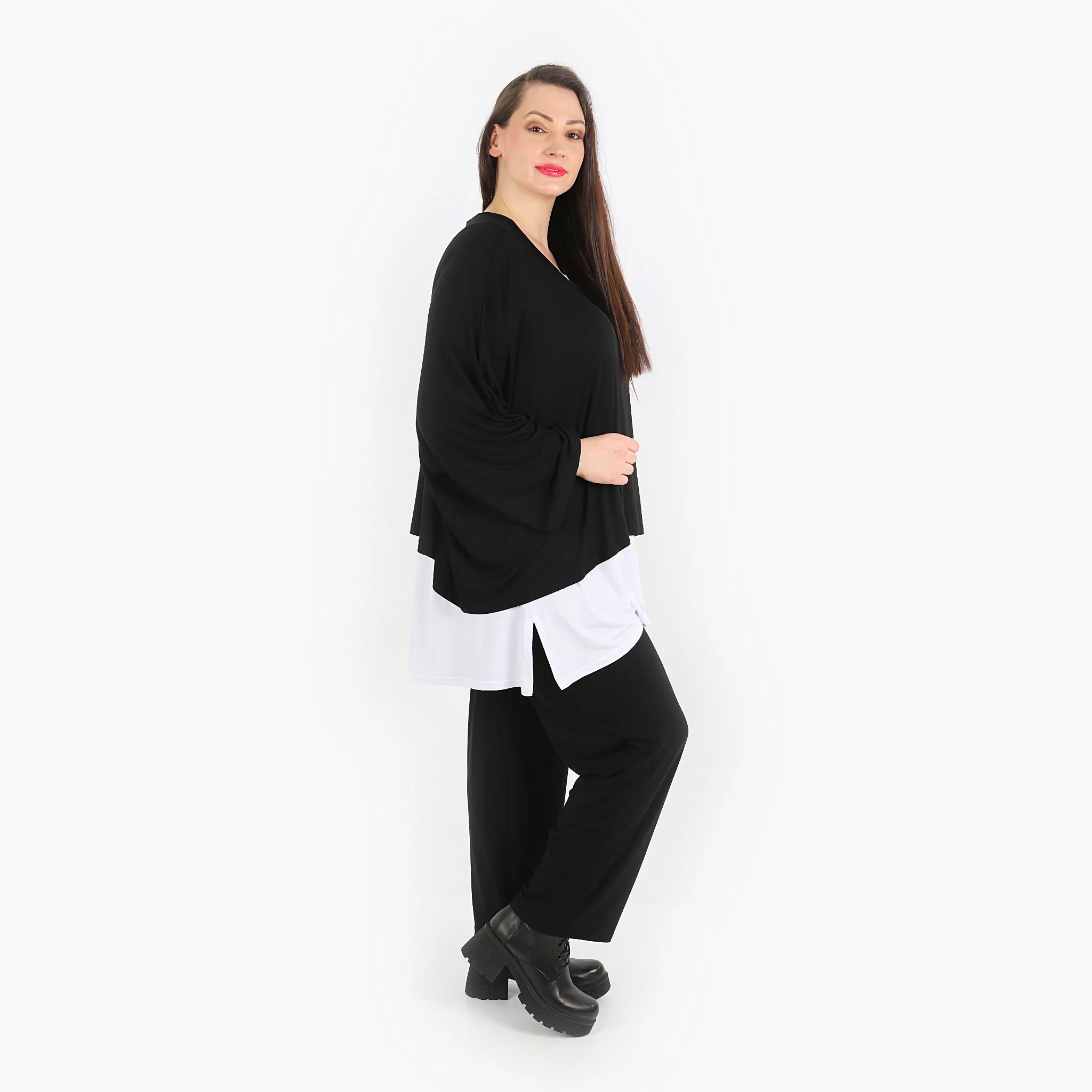  AKH Fashion Hose in gerader Form, aus Viskose, 1312.0122S, Schwarz, Schick, Modern, Bequem