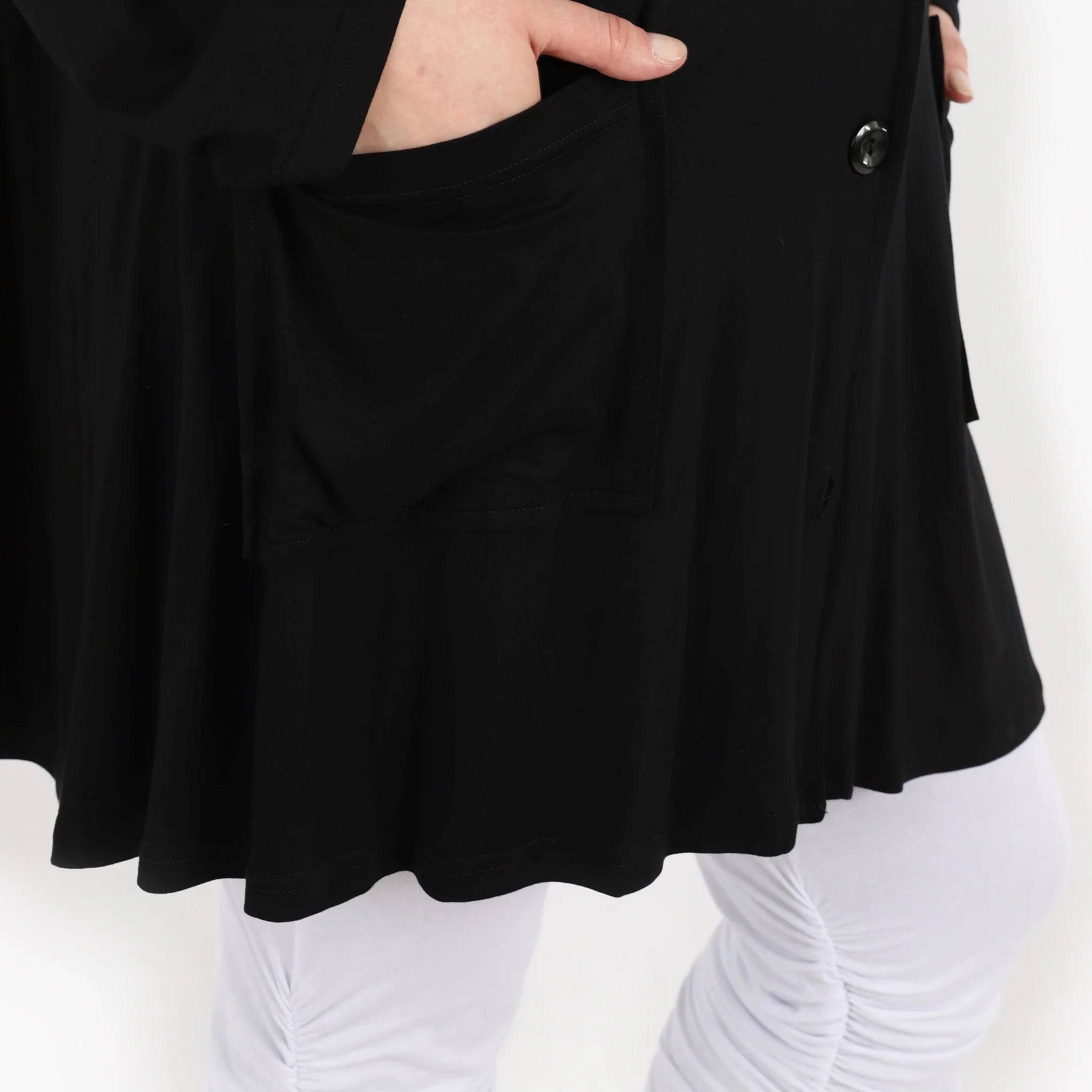  A-Form Jacke von AKH Fashion aus Viskose, 1312.01382, Schwarz, Schick, Modern, Bequem